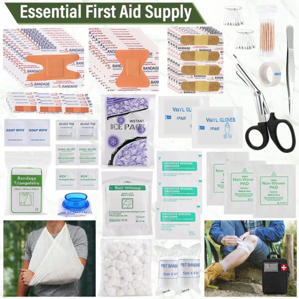 Survival First Aid Kit, Molle Medical Pouch 282PCS Outdoor E...