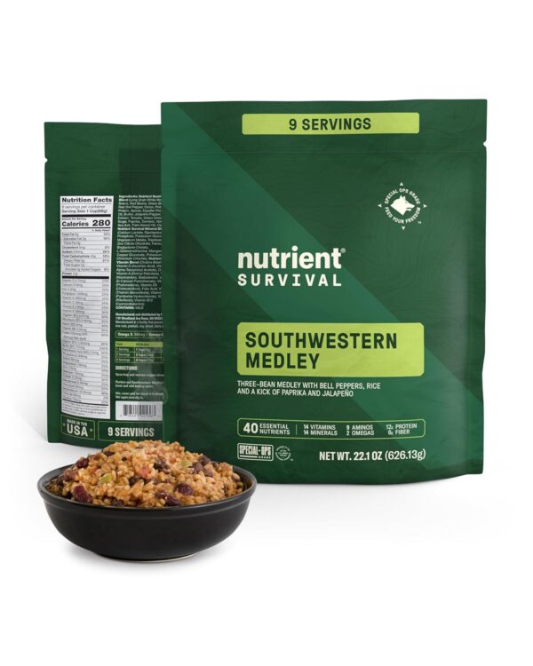 Nutrient Survival MRE Southwestern Medley Ready to Eat Meals...