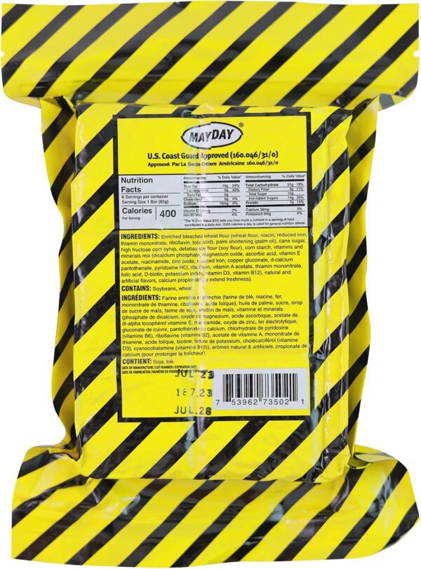 Mayday Emergency Food Bars, 2400 Calorie Meal Replacement Ba...