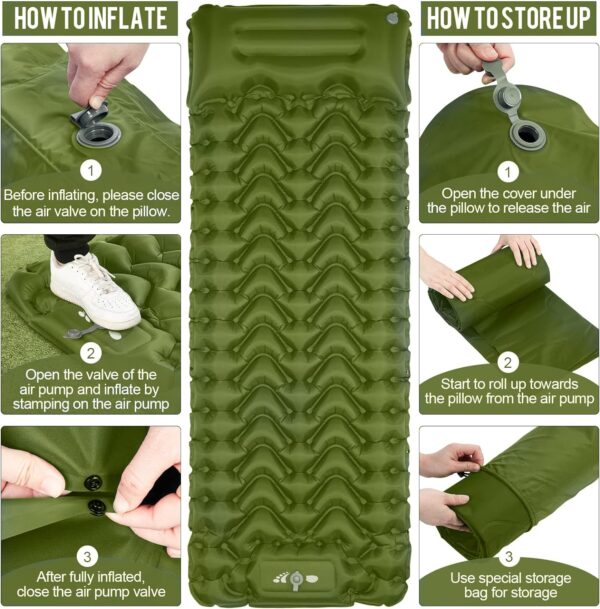 Sleeping Pad, Ultralight Inflatable Sleeping Pad for Camping...