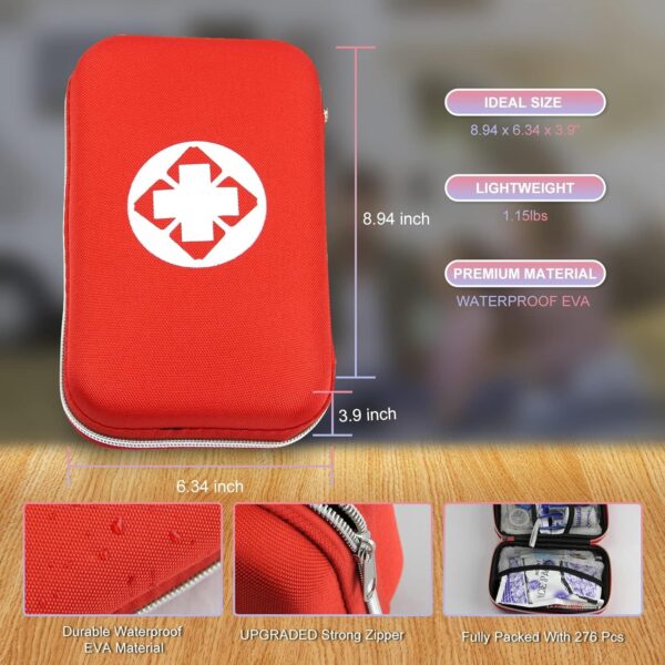 276PCS First Aid Kit Home Car Camping Hiking Emergency Suppl...