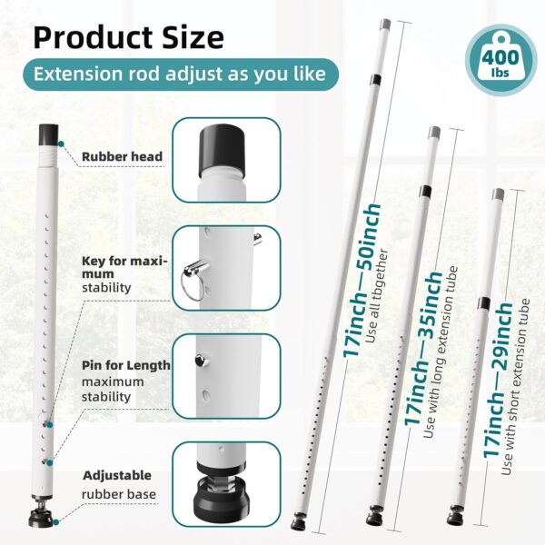 Sliding Door Security Bar,17-50 inch Adjustable Window Secur...