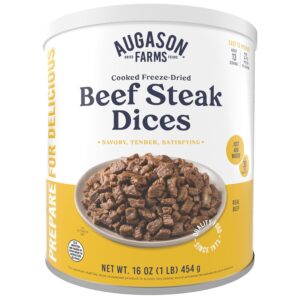 Augason Farms Freeze Dried Precooked Beef Steak Dices Can, E...