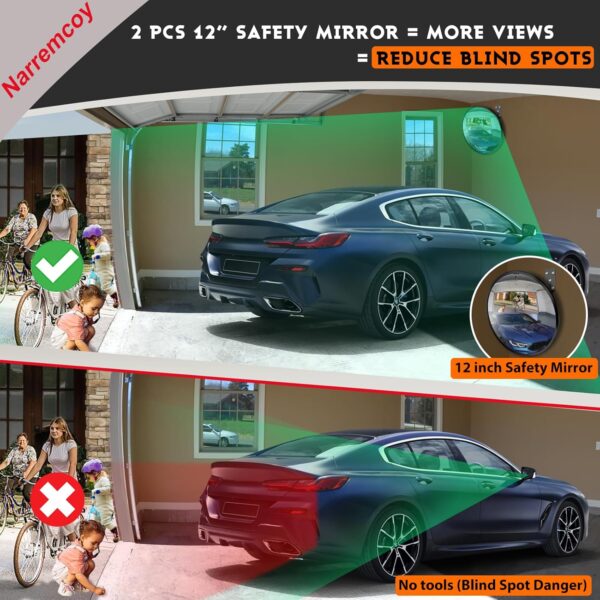 2 Pcs 12 inch Acrylic Convex Mirror - Adjustable Wide Angle ...