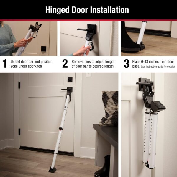 Master Lock Sliding Door Stopper and Door Security Bar, Adju...