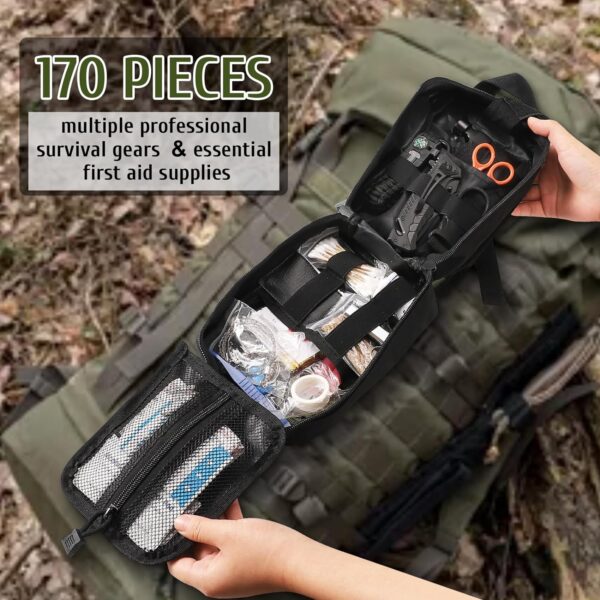 170 PCS Survival Kits, Survival First Aid Kit/Trauma Kit wit...