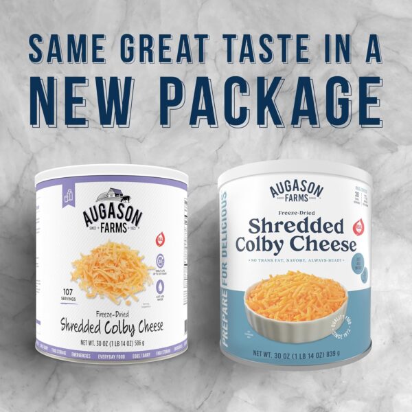 Augason Farms Freeze Dried Shredded Colby Cheese Can, Emerge...