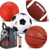 Lenwen 4 Pcs Sports Balls Set, Include Official Size Basketb...