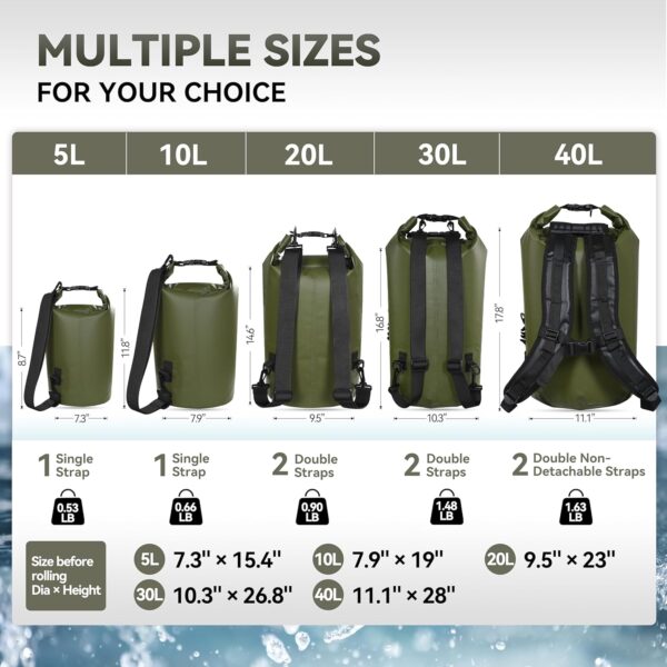 MARCHWAY Floating Waterproof Dry Bag Backpack 5L/10L/20L/30L...