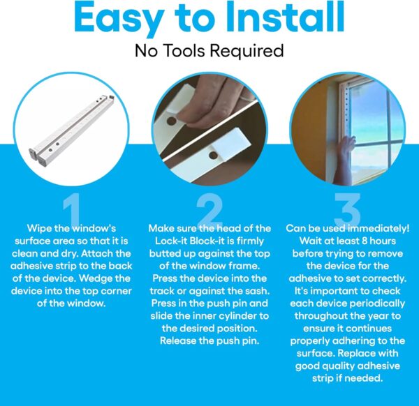 Lock-it Block-it Regular 4 Device Home Security Window Lock ...
