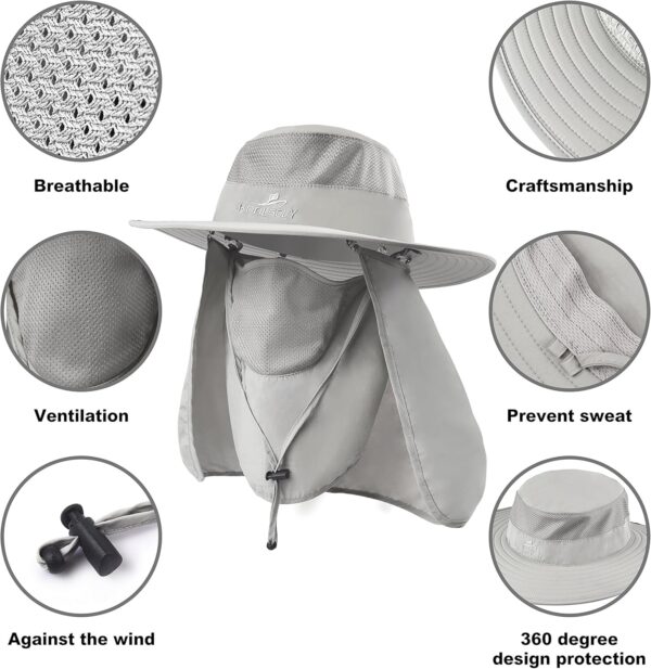 Fishing Hat,Sun Cap with UPF 50+ Sun Protection and Neck Fla...