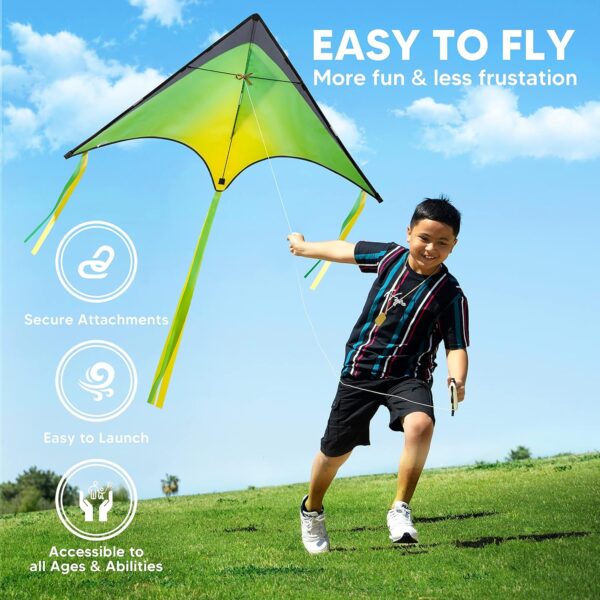 JOYIN 3 Packs Large Delta Kite Gradient Red, Green and Purpl...
