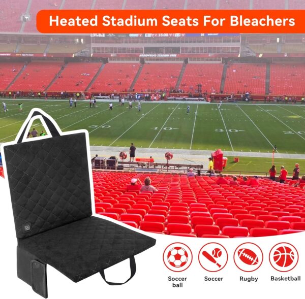 Heated Seat Cushion, 13IN Portable Heated Stadium Seat【No Po...