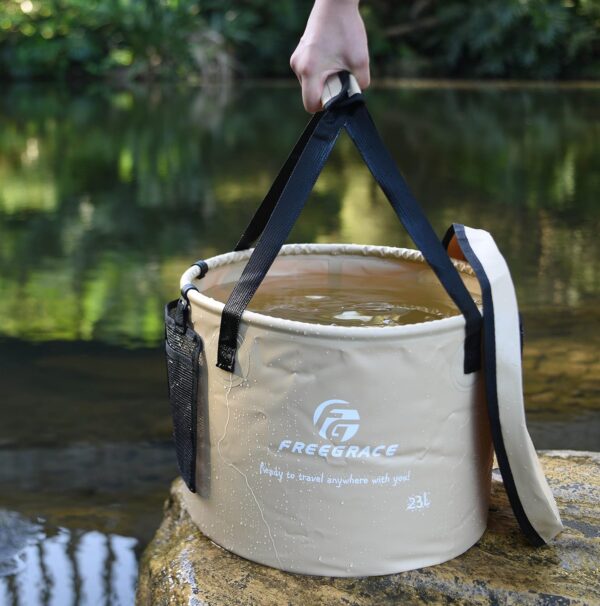 Premium Collapsible Bucket by Freegrace - Compact Portable F...
