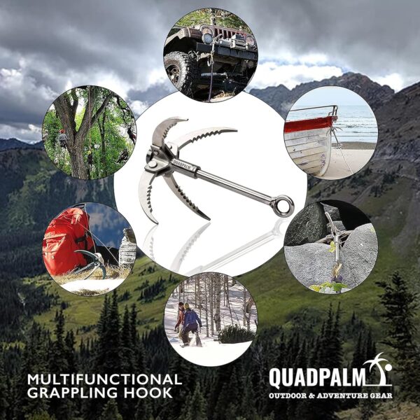 Grappling Hook with 10m Rope – Multifunctional QUADPALM Grap...