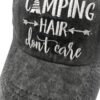 Camping Hair Don't Care Ponytail Hat Vintage Washed Distress...