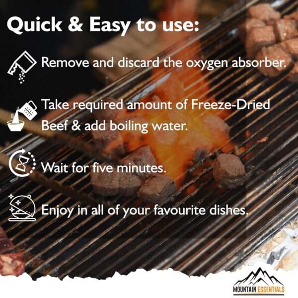Mountain Essentials Freeze Dried Fully Cooked Beef Dices | 2...