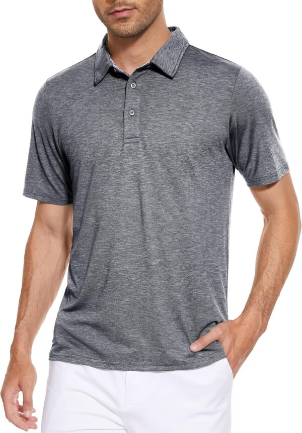MAGCOMSEN Men's Short Sleeve Polo Golf Shirts 3-Button Moist...