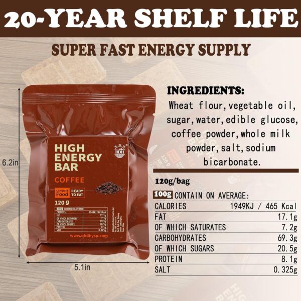 Emergency Food Ration Bars -12 Count Coffee Flavor Compresse...
