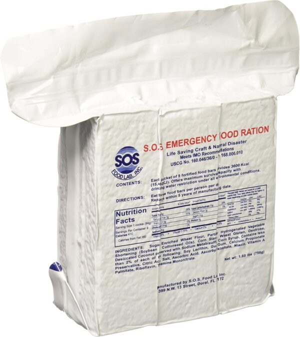S.O.S. Rations Emergency 3600 Calorie Food Bar - 3 Day / 72 ...