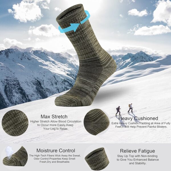 Ortis Men's Merino Wool Cushion Crew Socks with Moisture Wic...