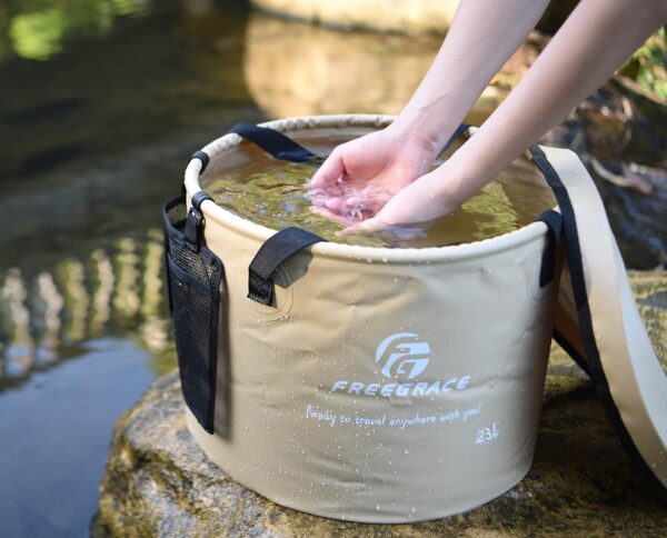 Premium Collapsible Bucket by Freegrace - Compact Portable F...