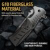 Spring Assisted Knife with G10 Handle Glass Breaker & Pocket...