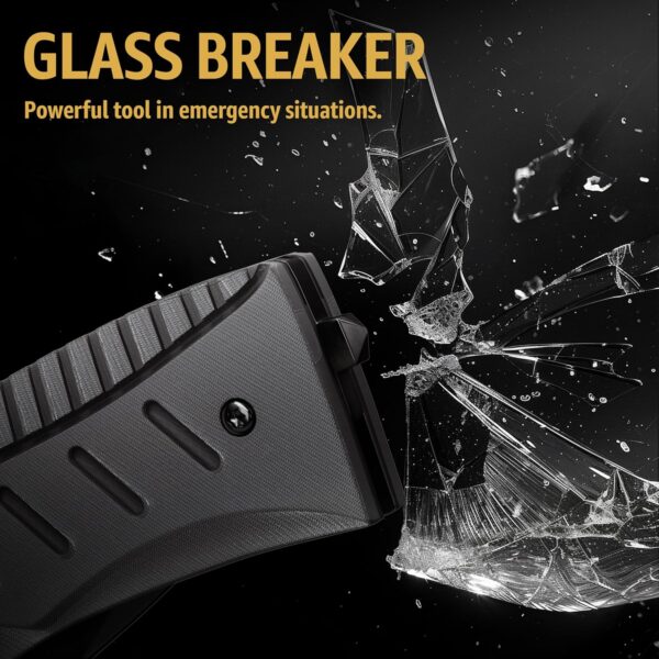 Spring Assisted Knife with G10 Handle Glass Breaker & Pocket...