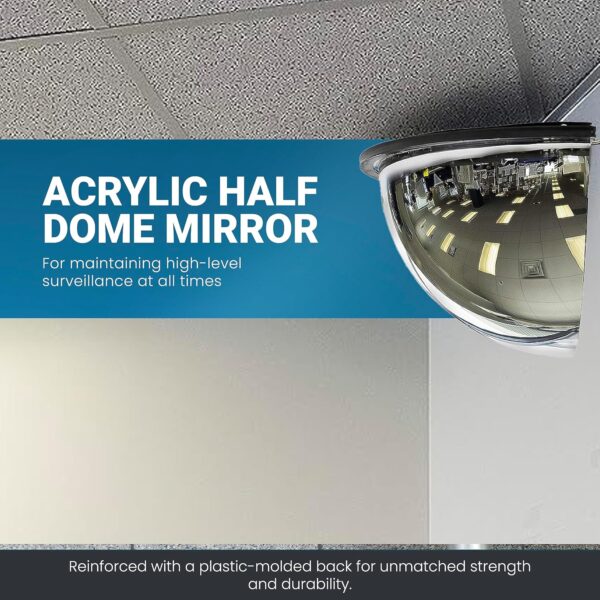 18” Acrylic Bubble Half Dome Mirror with Black Rim, Round In...