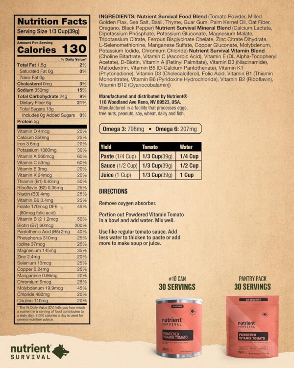 Nutrient Survival Essentials Powdered Vitamin Potato (30 Ser...