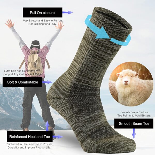 Ortis Men's Merino Wool Cushion Crew Socks with Moisture Wic...