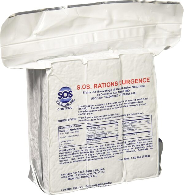 S.O.S. Rations Emergency 3600 Calorie Food Bar - 3 Day / 72 ...