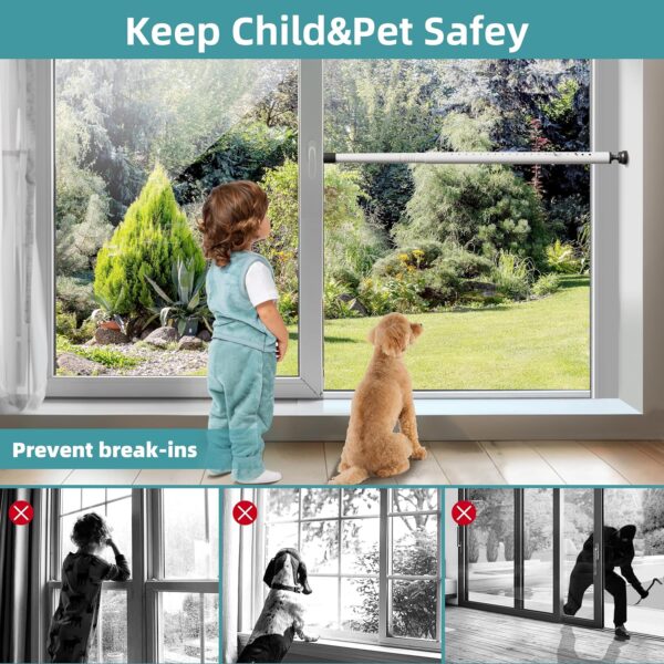 Sliding Door Security Bar,17-50 inch Adjustable Window Secur...