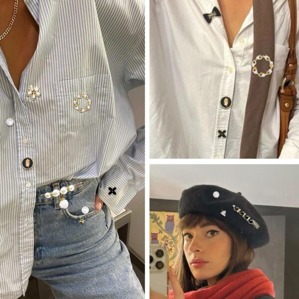 2 Pairs White Slouch Socks with 21 Pcs Sock Pins Jewelry for...