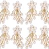 4 Pairs Pearl Shoe Clips Rhinestone Crystal Bridal Shoe Buck...