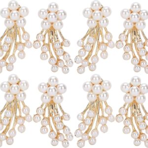 4 Pairs Pearl Shoe Clips Rhinestone Crystal Bridal Shoe Buck...