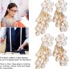 4 Pairs Pearl Shoe Clips Rhinestone Crystal Bridal Shoe Buck...