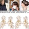 4 Pairs Pearl Shoe Clips Rhinestone Crystal Bridal Shoe Buck...