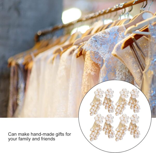 4 Pairs Pearl Shoe Clips Rhinestone Crystal Bridal Shoe Buck...