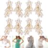 4 Pairs Pearl Shoe Clips Rhinestone Crystal Bridal Shoe Buck...