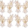 4 Pairs Pearl Shoe Clips Rhinestone Crystal Bridal Shoe Buck...