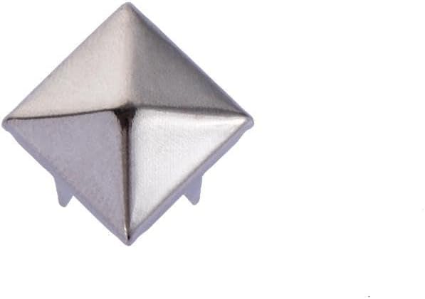700Pcs 10 mm Square Pyramid Studs Silver Metal Four-Jaw Squa...