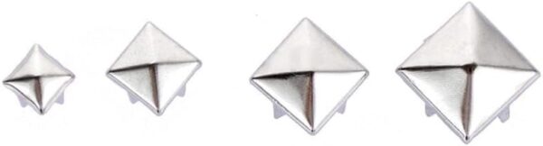 700Pcs 10 mm Square Pyramid Studs Silver Metal Four-Jaw Squa...