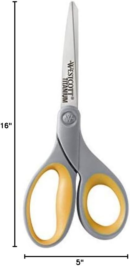 Westcott 8-Inch Titanium Bonded Scissors, Soft Handle, Strai...