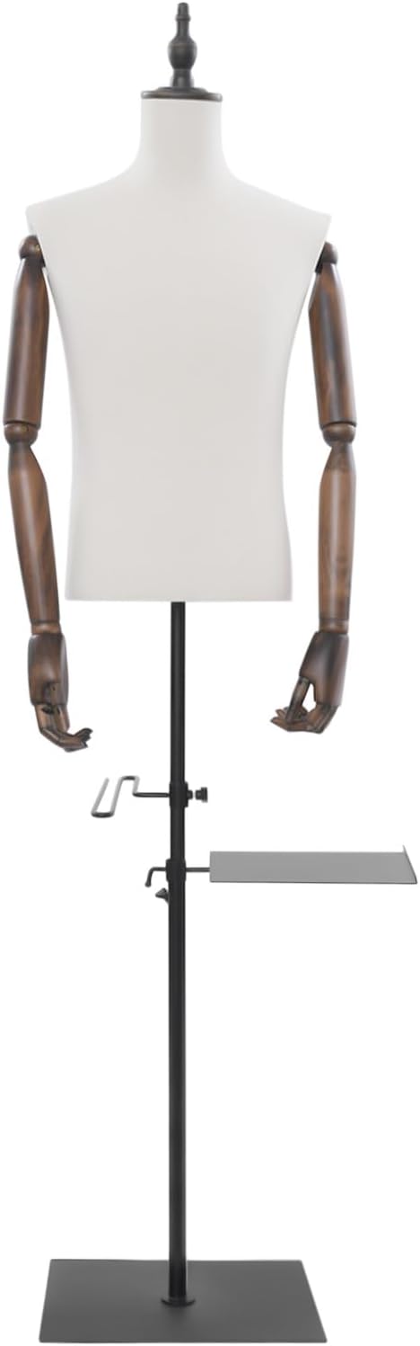 Male Mannequin Torso Body, with Flexible Solid Wood Arm, 27....