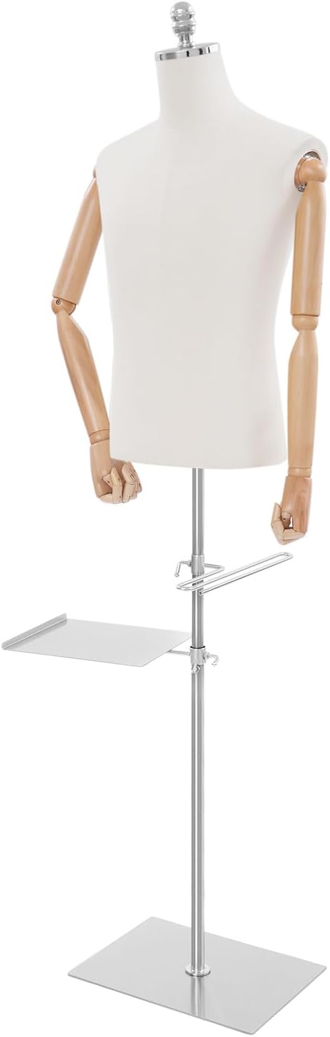 CNCEST Male Mannequin Torso Body,Men Maniquine Dress Form wi...