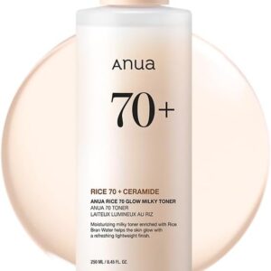 ANUA Rice 70 Glow Milky Toner, for Glass Skin, Rice Water, N...