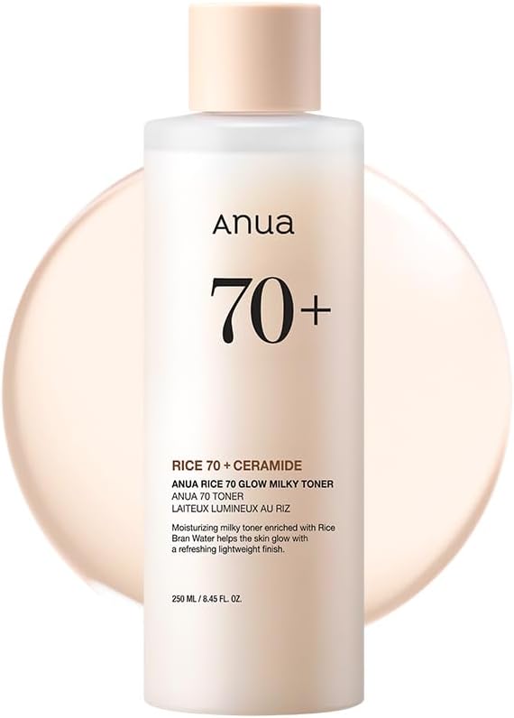 ANUA Rice 70 Glow Milky Toner, for Glass Skin, Rice Water, N...