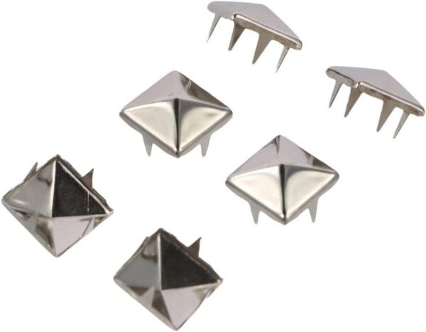 1001 Pcs 10 mm Square Pyramid Studs Silver 4 Prong Metal Nai...