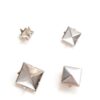 700Pcs 10 mm Square Pyramid Studs Silver Metal Four-Jaw Squa...